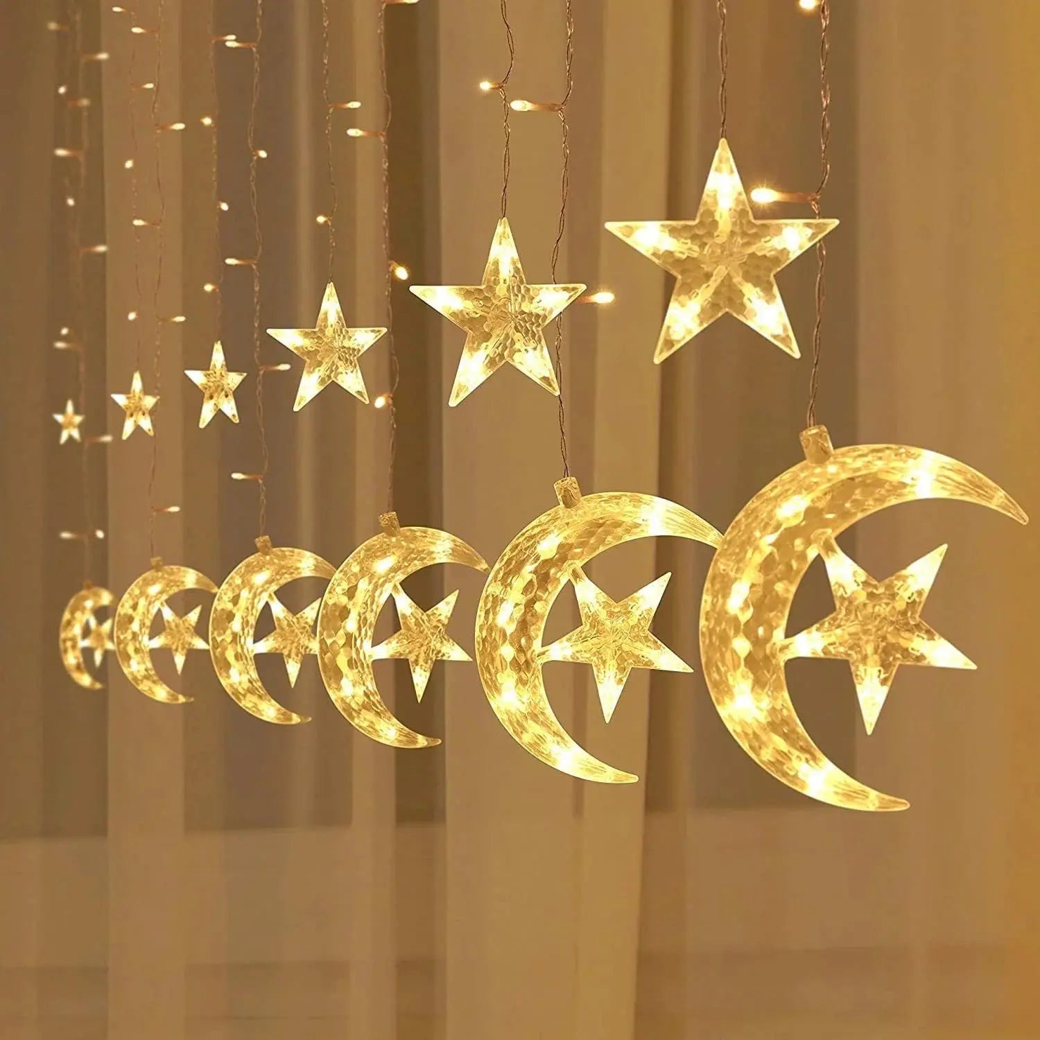 3.5M LED Star Moon String Lights - Ramadan Decor Qatar