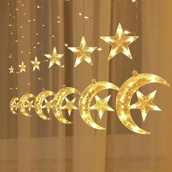 3.5M LED Star Moon String Lights - Ramadan Decor Qatar
