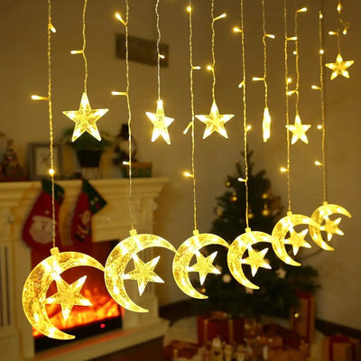 3.5M LED Star Moon String Lights - Ramadan Decor Qatar