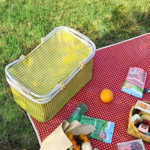 30L Insulated Green Picnic Basket +Green Mat Scrollcart Online Shopping Store