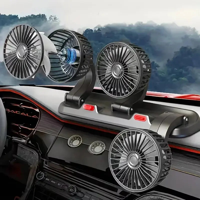 360° Rotating 3-Head Electric Car Cooling Fan (USB) Scrollcart Qatar 