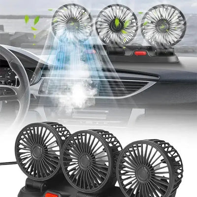 360° Rotating 3-Head Electric Car Cooling Fan (USB) Scrollcart Qatar 