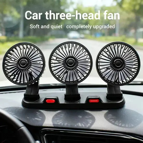 360° Rotating 3-Head Electric Car Cooling Fan (USB) Scrollcart Qatar 