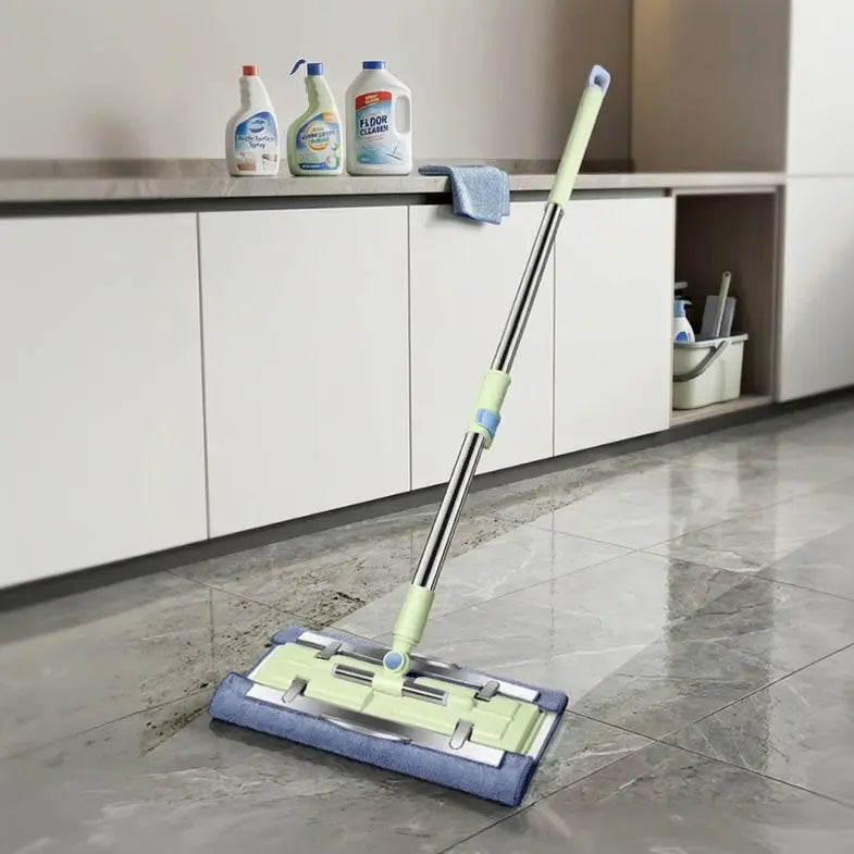 360° Telescopic Flat Mop – Microfiber Floor Cleaning Mop Scrollcart Qatar 