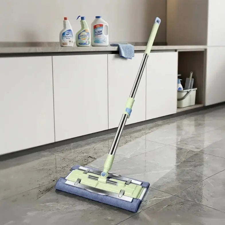 360° Telescopic Flat Mop – Microfiber Floor Cleaning Mop Scrollcart Qatar 