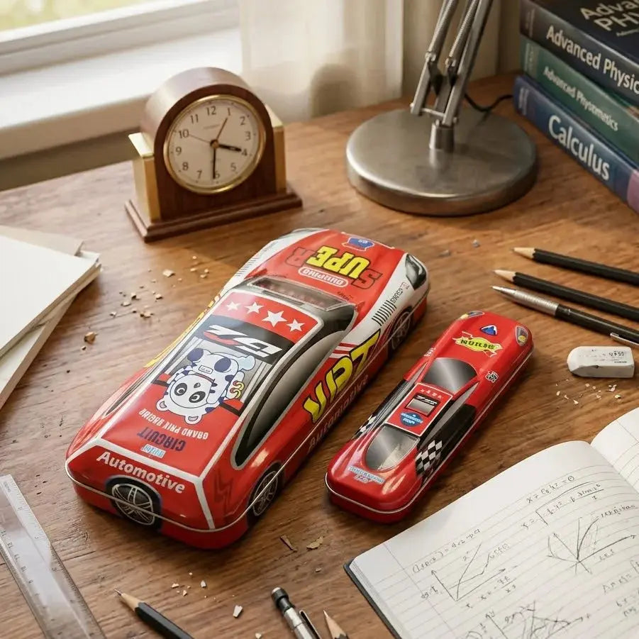 3D Metal Sports Car Pencil Box Set – Sliding Mini Pencil Case for Kids Scrollcart Qatar 