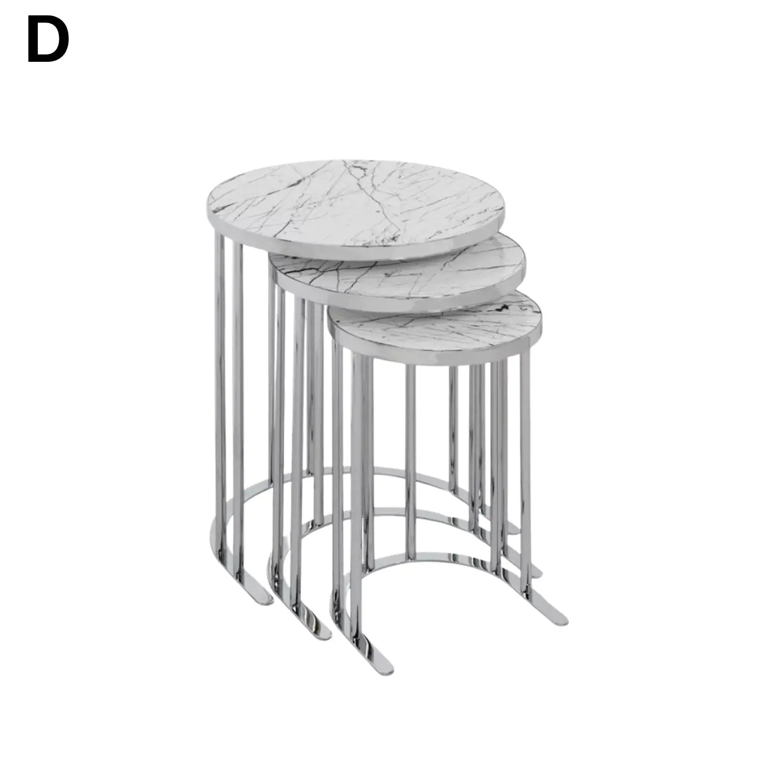 3 Set Round Shape Coffee Table - White shade