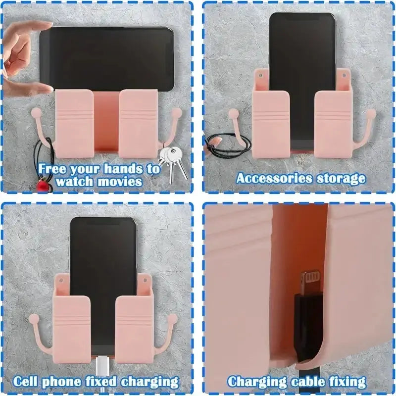 4pcs Wall-Mounted Phone Holder Set Scrollcart Qatar