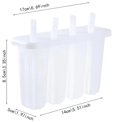 4-Grid Popsicle Molds with Lid – Homemade Ice Cream & Ice Pop Maker Scrollcart Qatar 