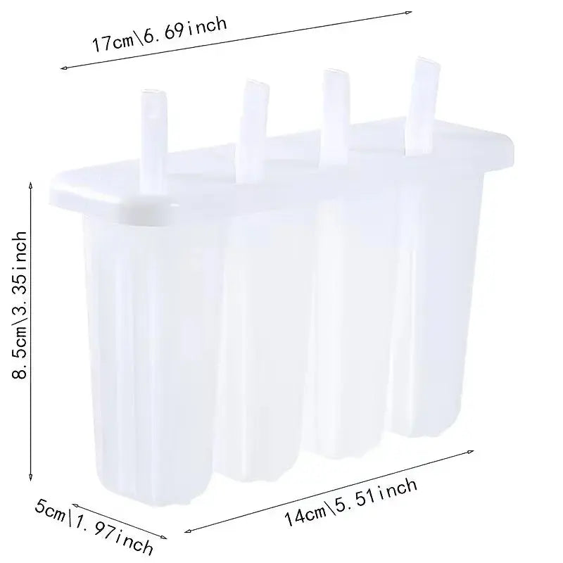 4-Grid Popsicle Molds with Lid – Homemade Ice Cream & Ice Pop Maker Scrollcart Qatar 