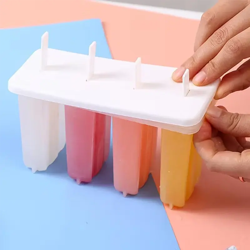 4-Grid Popsicle Molds with Lid – Homemade Ice Cream & Ice Pop Maker Scrollcart Qatar 