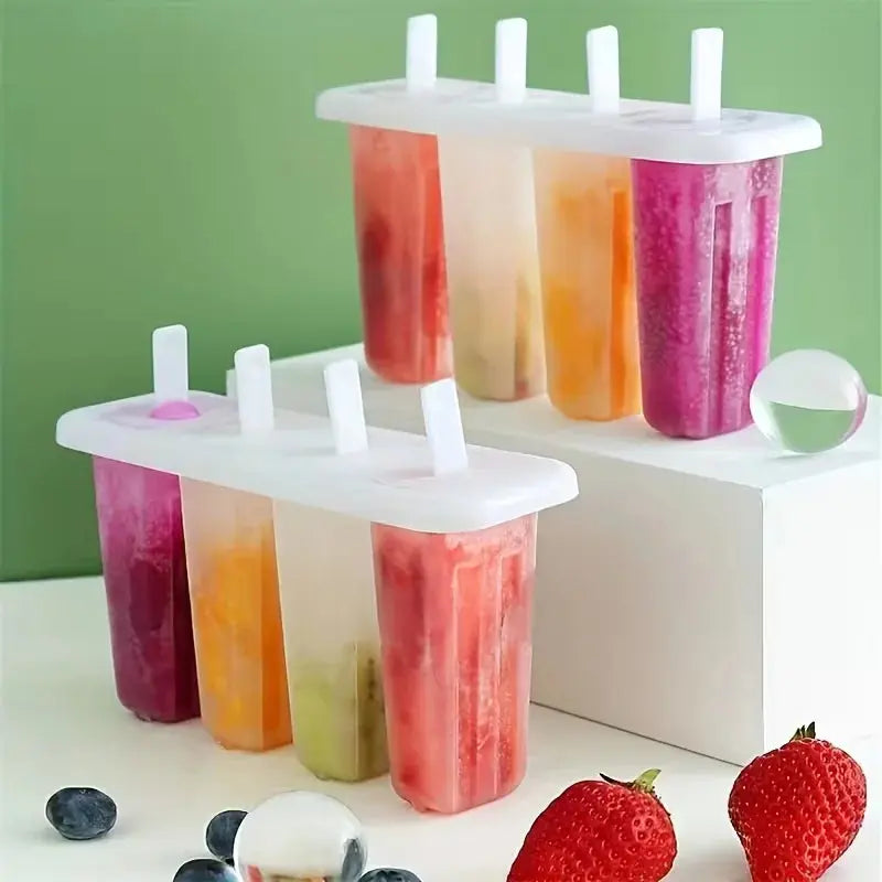 4-Grid Popsicle Molds with Lid – Homemade Ice Cream & Ice Pop Maker Scrollcart Qatar 