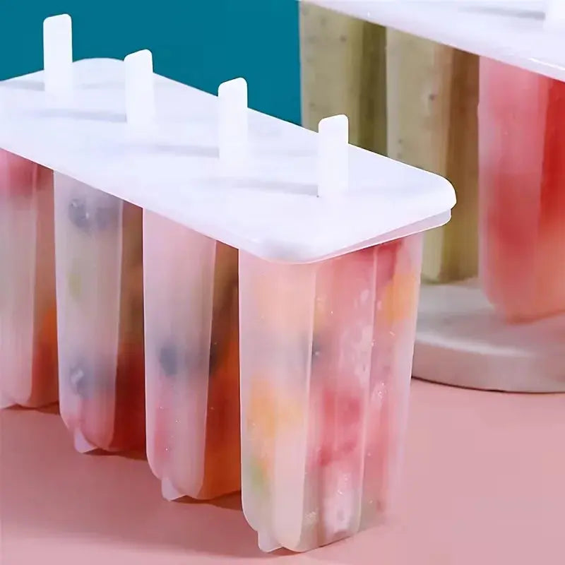 4-Grid Popsicle Molds with Lid – Homemade Ice Cream & Ice Pop Maker Scrollcart Qatar 