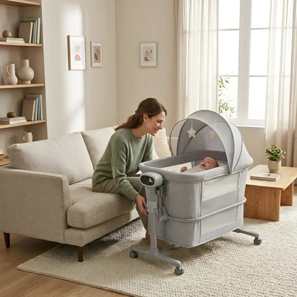 4-In-1 Multifunctional Bedside Baby Bassinet & Smart Newborn Crib Scrollcart Qatar 
