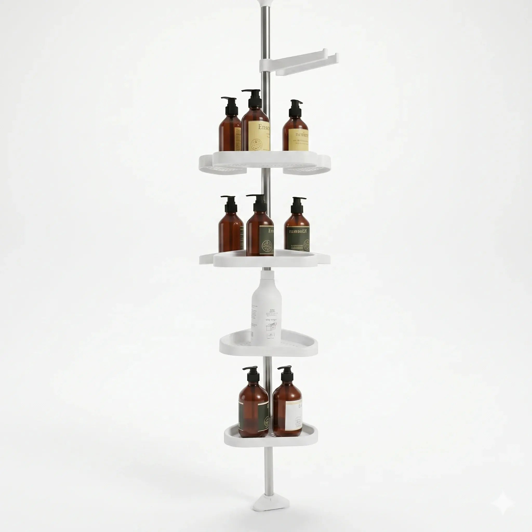 4 Tier Adjustable Corner Shelf Organizer Telescopic Shower Rack Scrollcart Qatar 