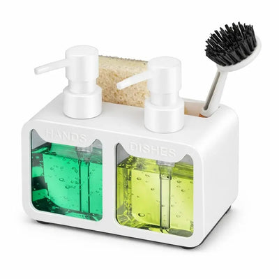 4-in-1 Dual Soap Dispenser & Kitchen Sink Organizer Scrollcart Qatar 