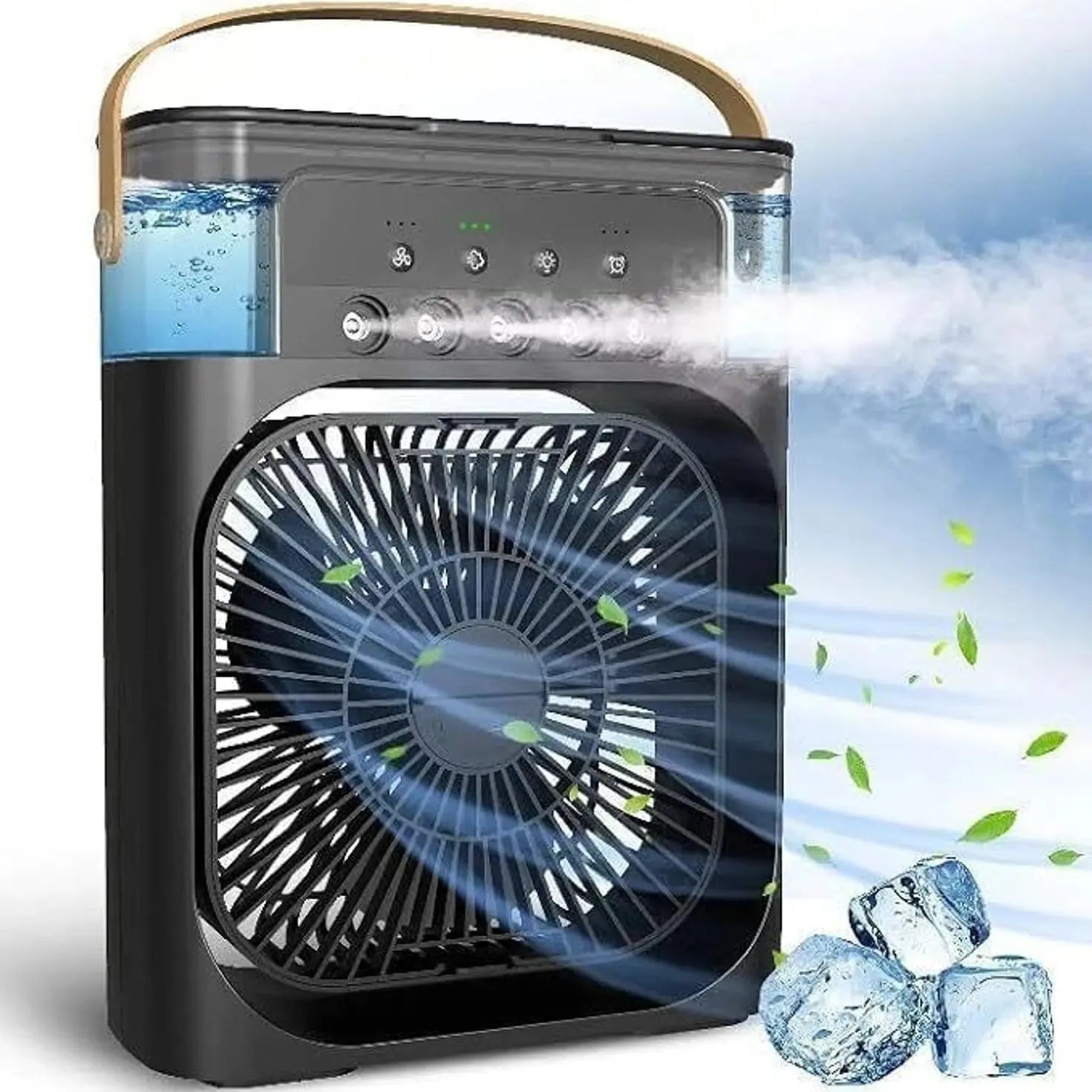 4-in-1 Portable Mini Evaporative Air Cooler & Desktop Humidifier Scrollcart Qatar 