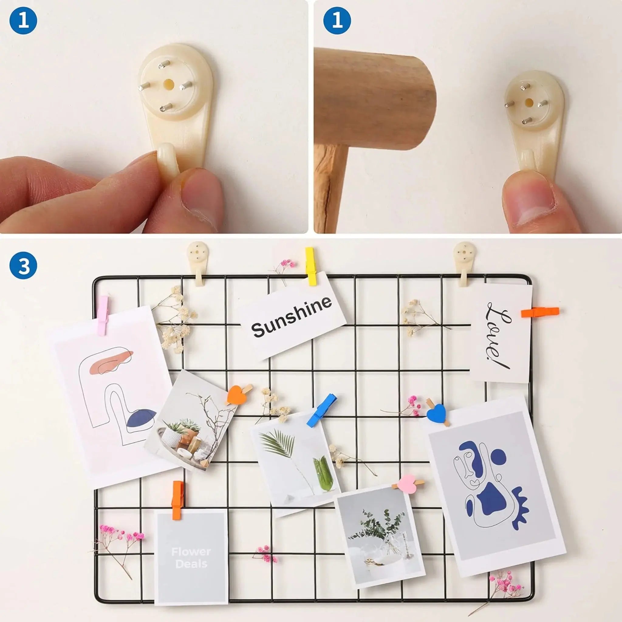 DIY Wire Wall Grid Panel - Hanging Memo Pin Board for Wall Decor - Scrollcart Qatar