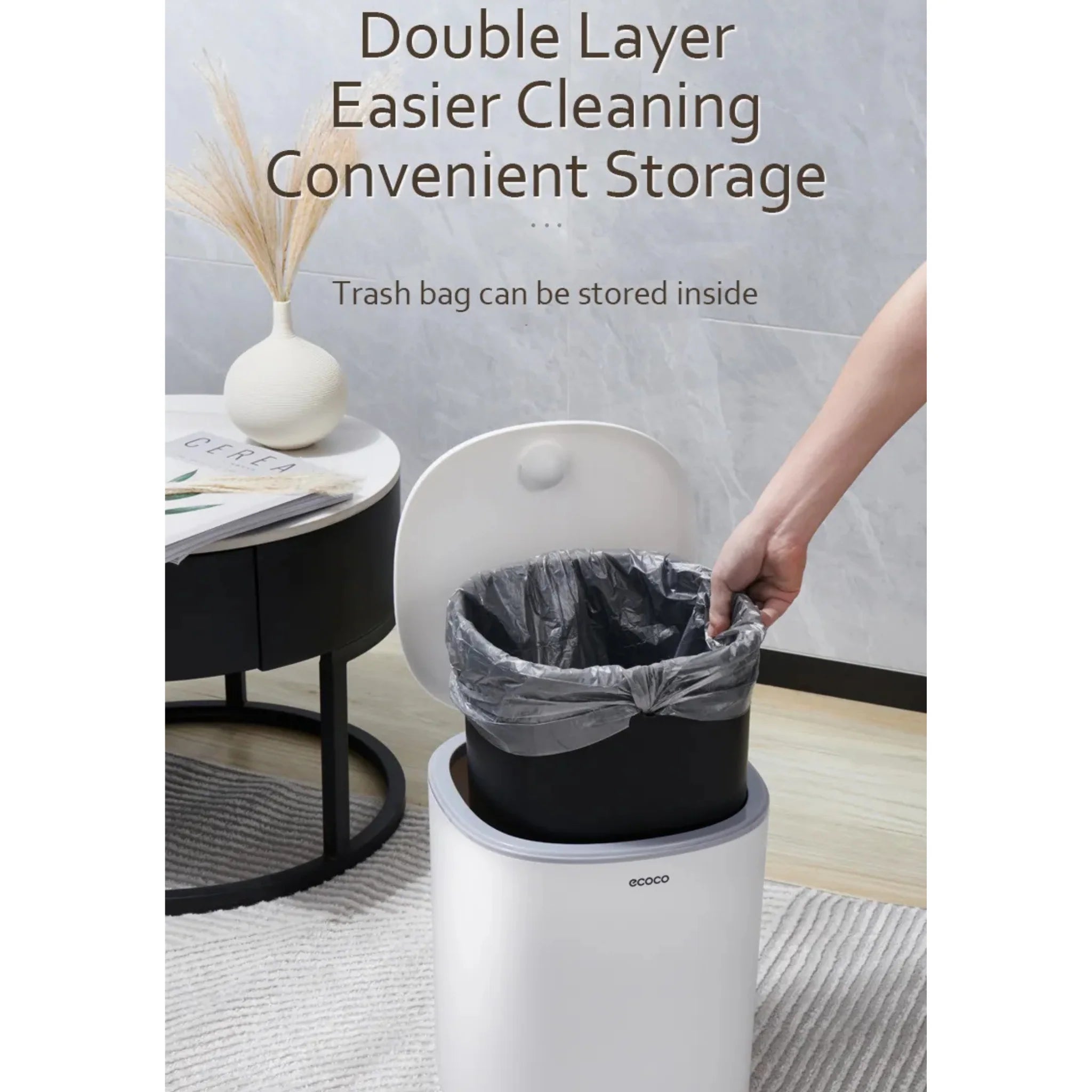Ecoco 11L Foot Pedal Garbage Trash Bin Scrollcart Qatar 