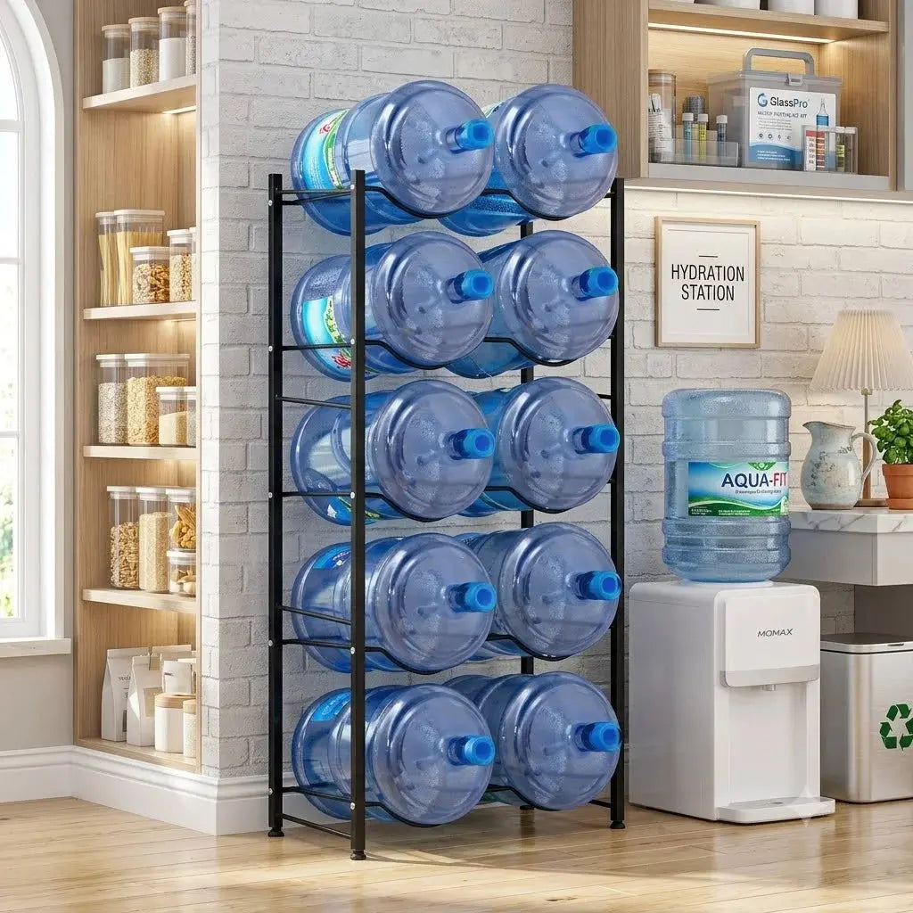 5 Gallon Water Jug Storage Rack – Heavy-Duty Stackable Water Bottle Organizer Scrollcart Qatar 