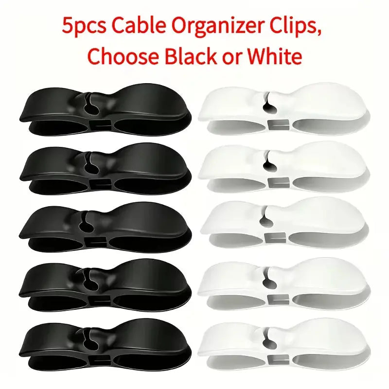 5pc Adhesive Appliance Cable Sorting & Plug Fixing Clips