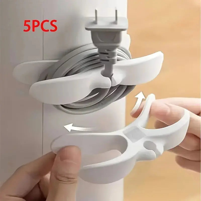5pc Adhesive Appliance Cable Sorting & Plug Fixing Clips