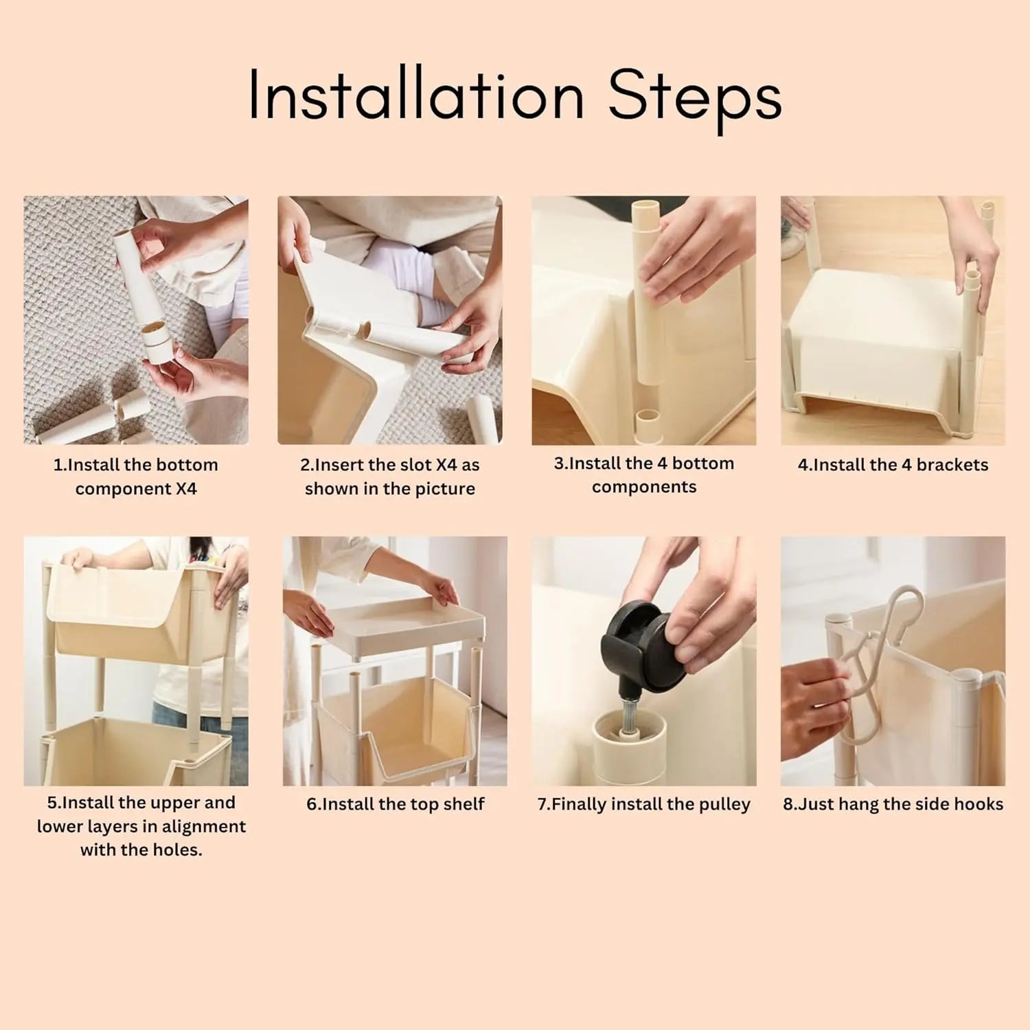 5-Tier Multipurpose Rolling Storage Rack Online Qatar