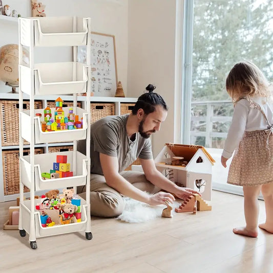 5-Tier Multipurpose Rolling Storage Rack Online Qatar