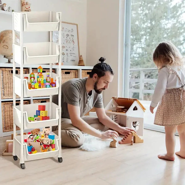 5-Tier Multipurpose Rolling Storage Rack Online Qatar