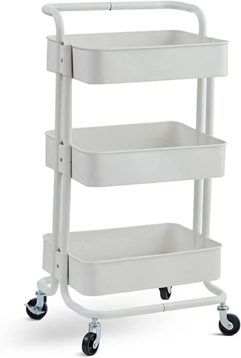 Multipurpose Metal Utility Cart - 3-Tier Rolling Storage Organizer with wheel Scrollcart Qatar 