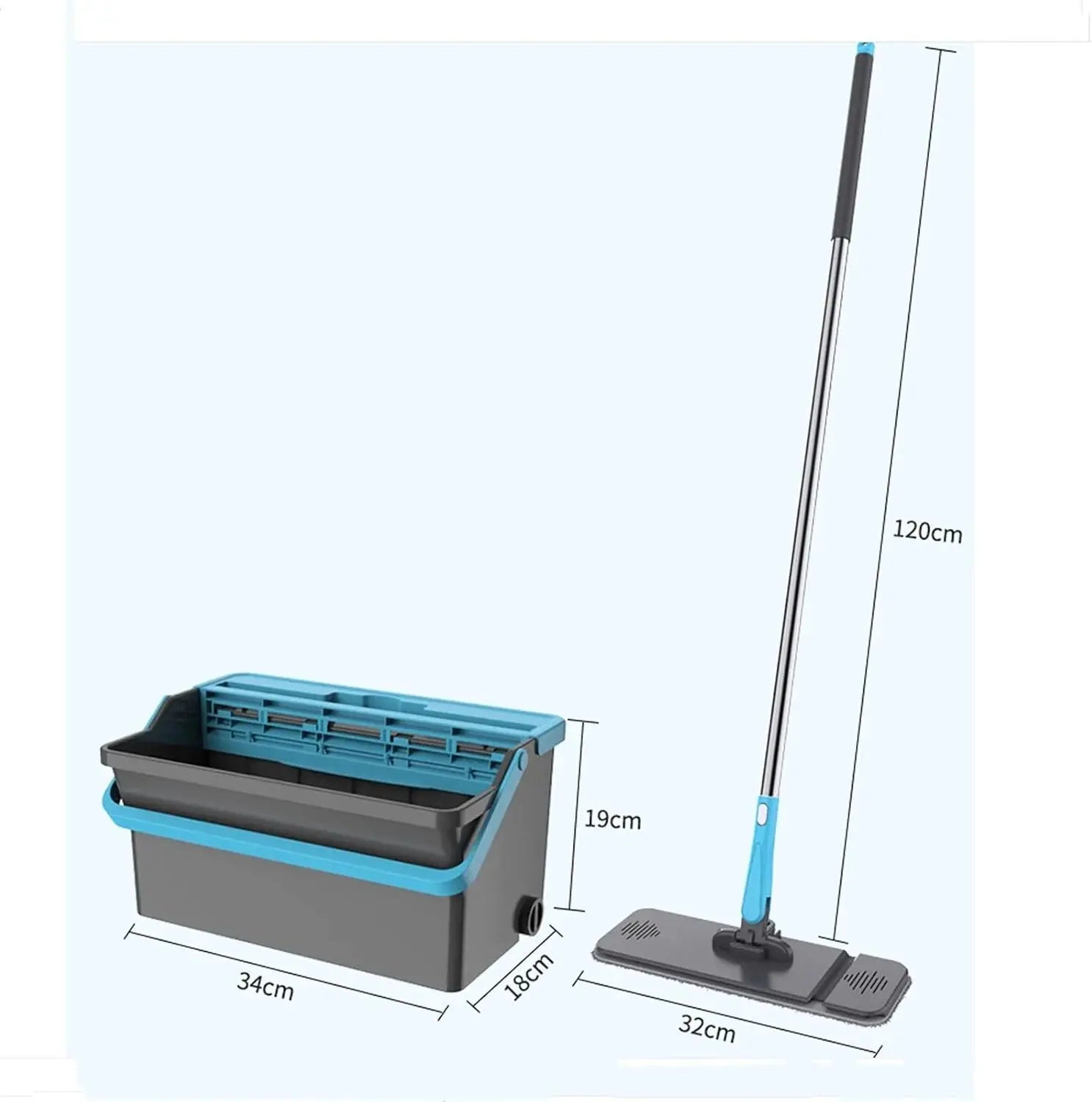 Squeeze Mop & Bucket Set with Wheels Scrollcart Qatar 