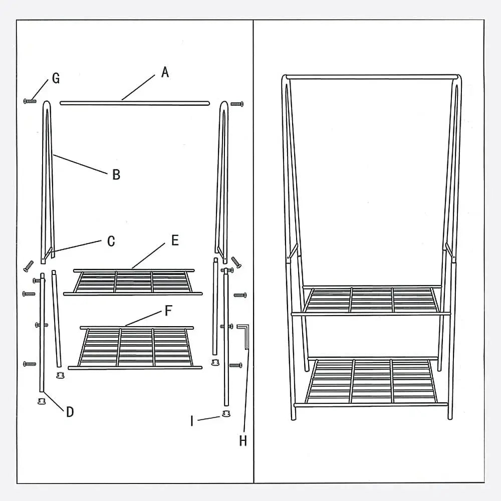 Heavy Duty Clothes Garment Rack with Shelves – Durable Steel, Space-Saving Storage Solution Scrollcart Qatar 
