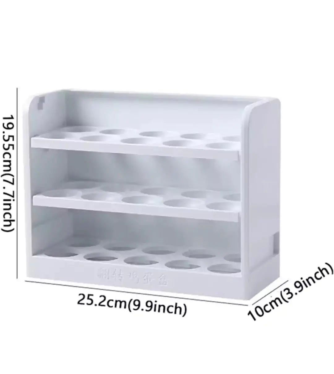 30 Eggs White Space Saving - Egg Rack for Refrigerator - Scrollcart Qatar