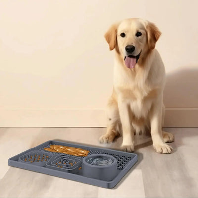 6-In-1 Dog & Cat Feeder Lick Pad & Water Mat Set Scrollcart Qatar 