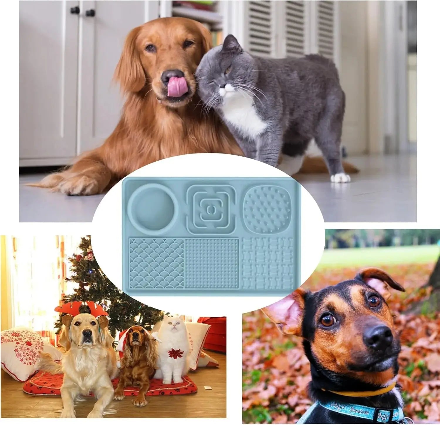 6-In-1 Dog & Cat Feeder Lick Pad & Water Mat Set Scrollcart Qatar 