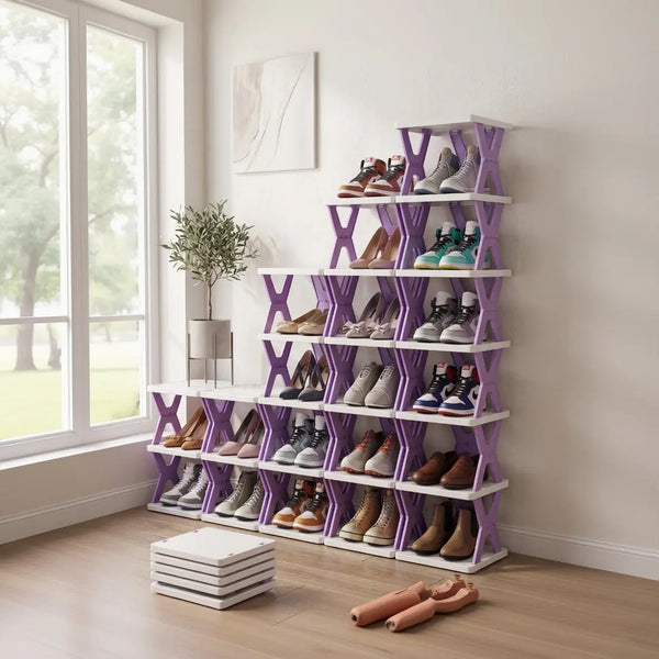 6-Tier Multifunctional Foldable Shoe Storage Rack Scrollcart Qatar 