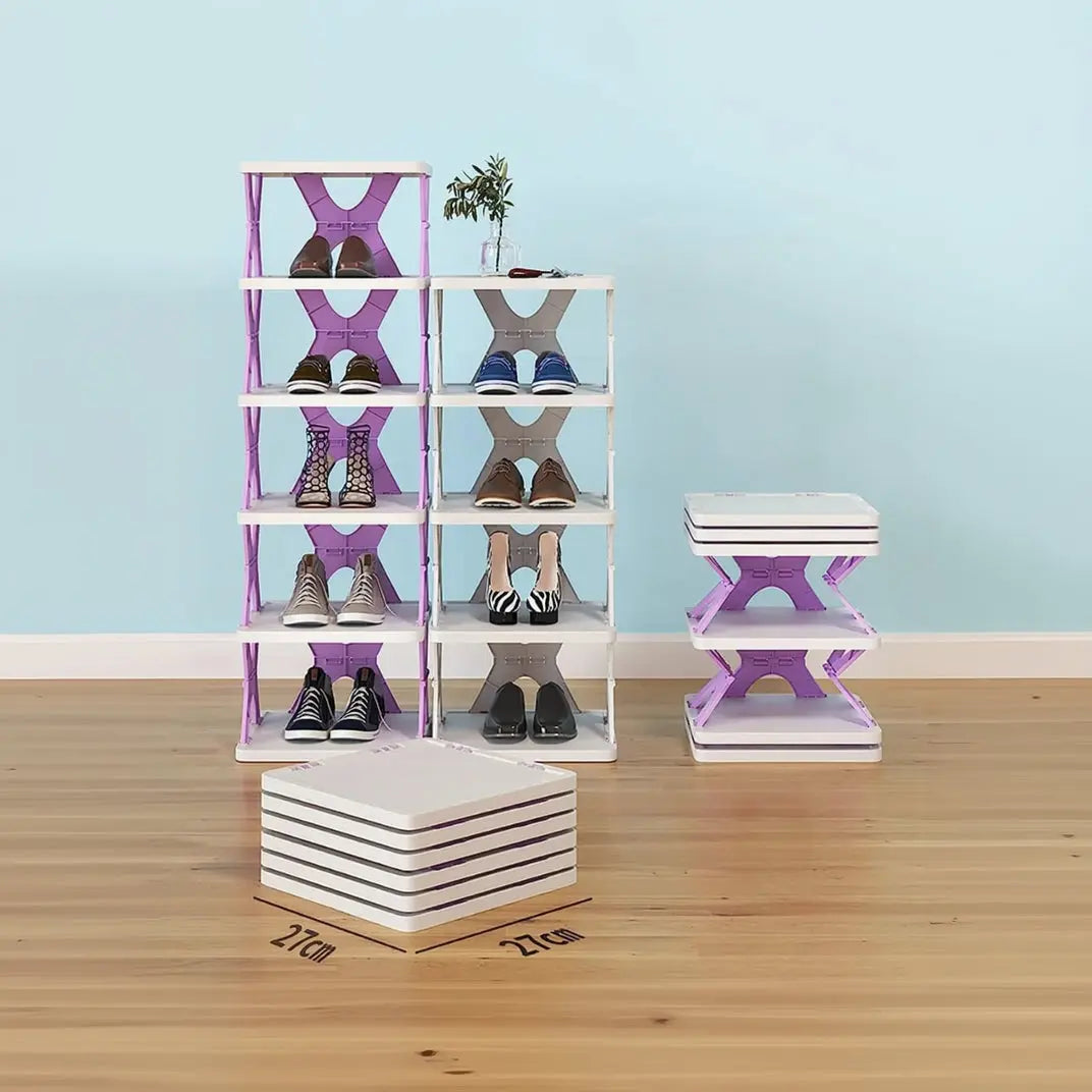 6-Tier Multifunctional Foldable Shoe Storage Rack Scrollcart Qatar 