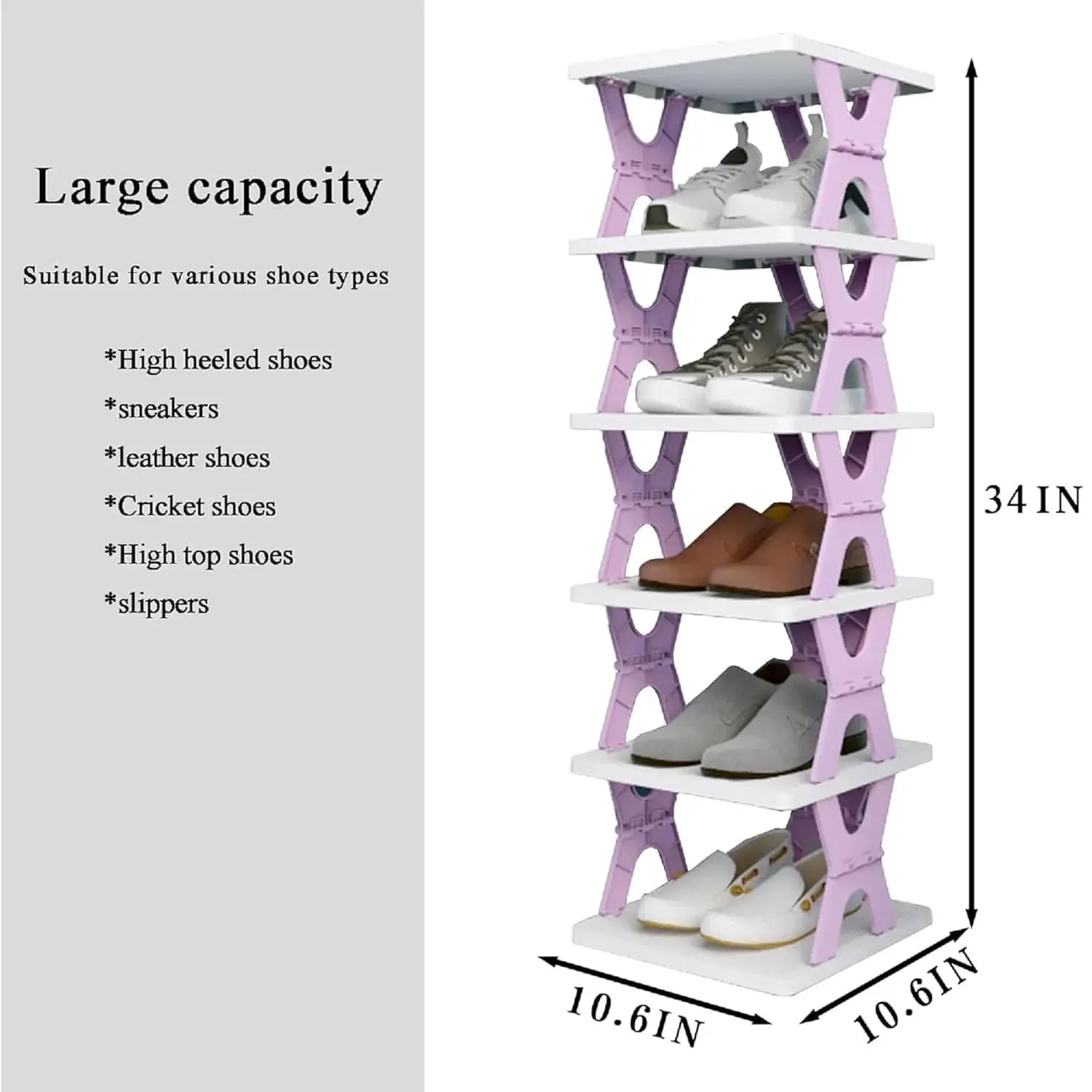 6-Tier Multifunctional Foldable Shoe Storage Rack Scrollcart Qatar 