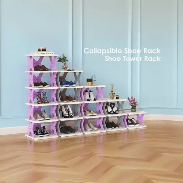 6-Tier Multifunctional Foldable Shoe Storage Rack Scrollcart Qatar 