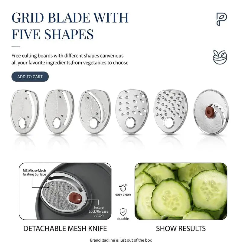 6-in-1 Electric Vegetable Chopper & Salad Maker -200W Scrollcart Qatar 