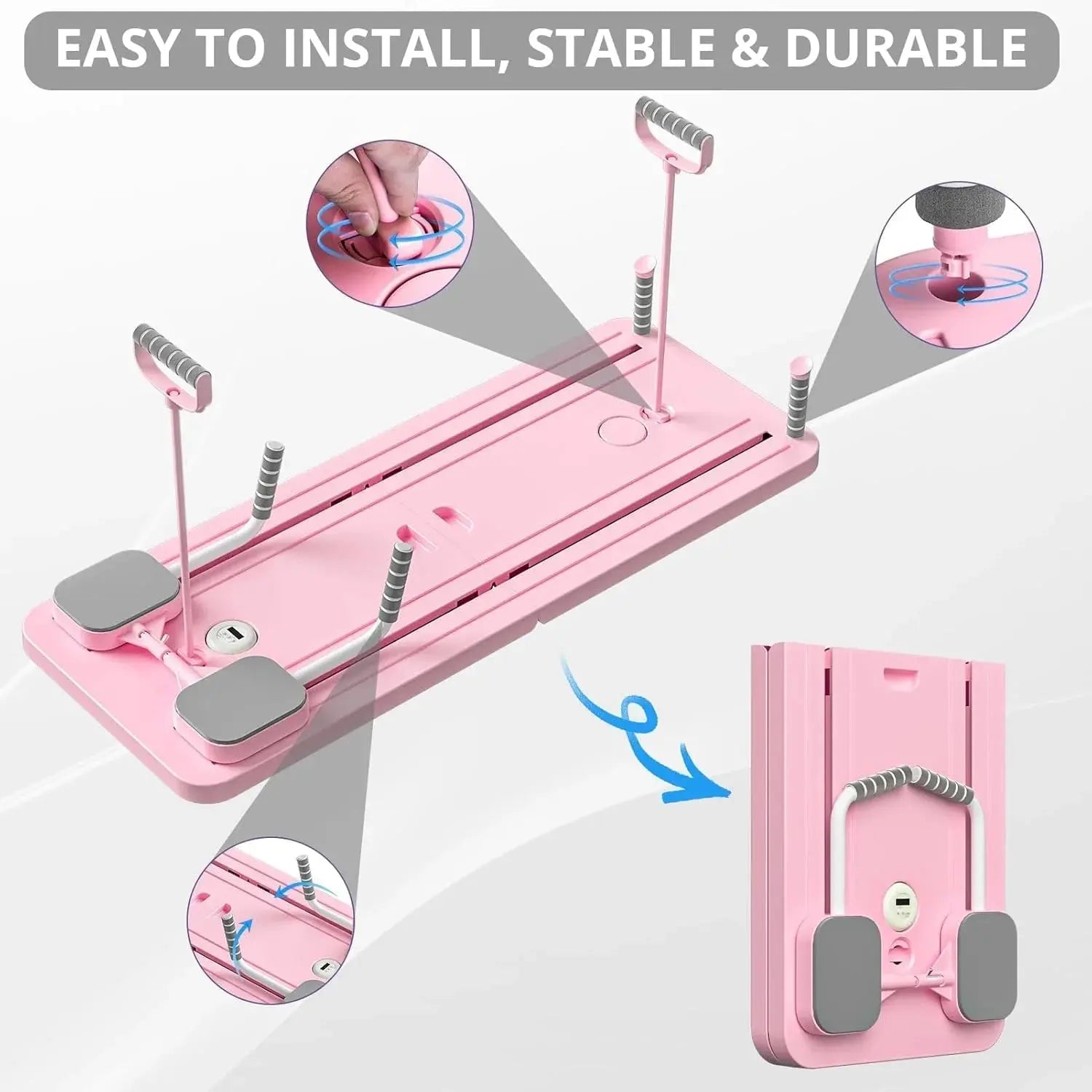 Foldable Pilates Reformer Board with Auto-Rebound | Full Body Home Workout Equipment Scrollcart Qatar 