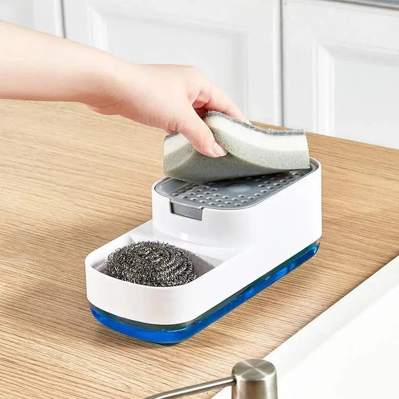 2-in-1 Soap Dispensing Sponge Holder with Scrubber Marhaba international 