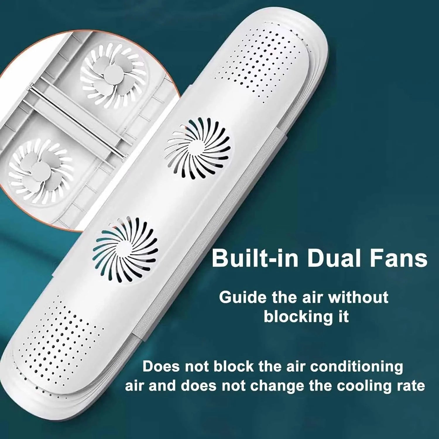 Adjustable AC Deflector with Dual Fan Blades Scrollcart Qatar 