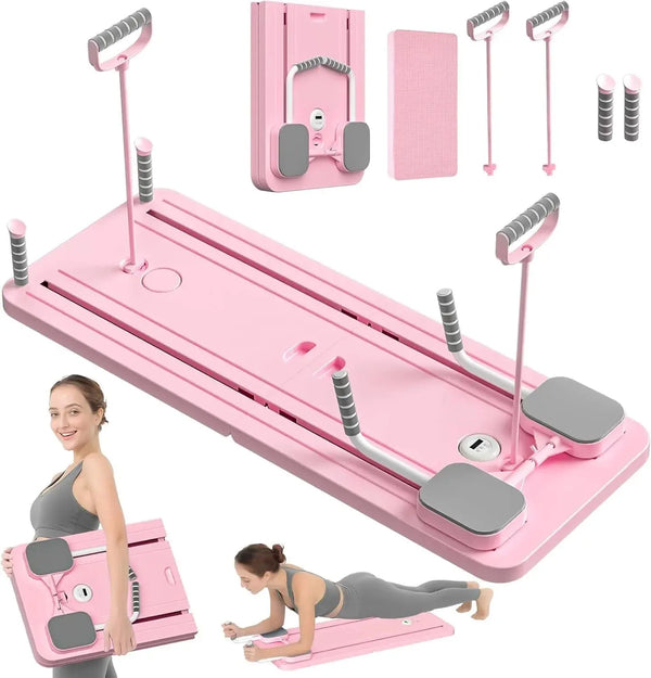 Foldable Pilates Reformer Board with Auto-Rebound | Full Body Home Workout Equipment Scrollcart Qatar 