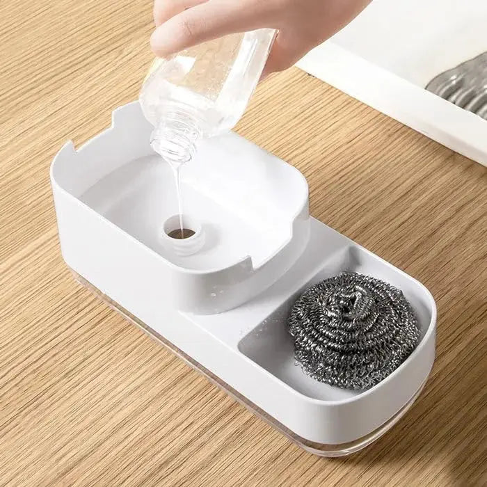 2-in-1 Soap Dispensing Sponge Holder with Scrubber Marhaba international 