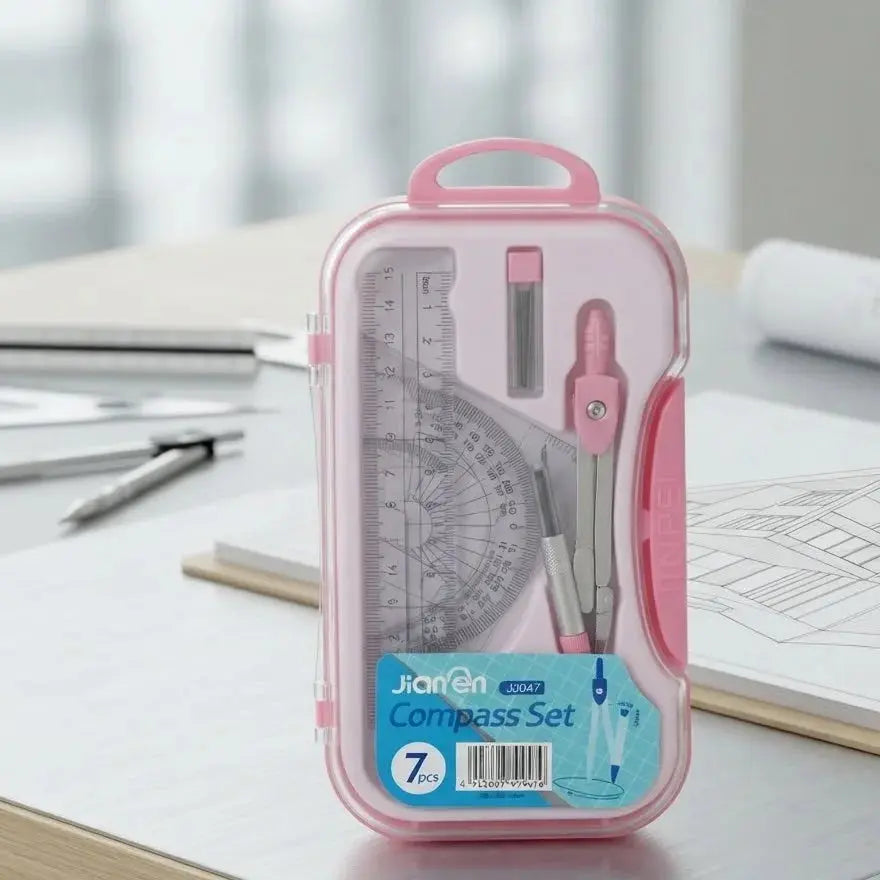 7-Piece Student Compass & Geometry Set – Instrument Box For Boys & Girls Scrollcart Qatar 