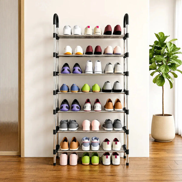 7-Tier Metal Shoe Rack – Freestanding Shoe Storage Organizer for Entryway & Living Room Scrollcart Qatar 
