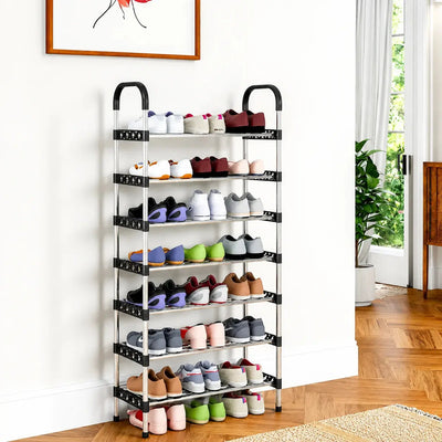 7-Tier Metal Shoe Rack – Freestanding Shoe Storage Organizer for Entryway & Living Room Scrollcart Qatar 