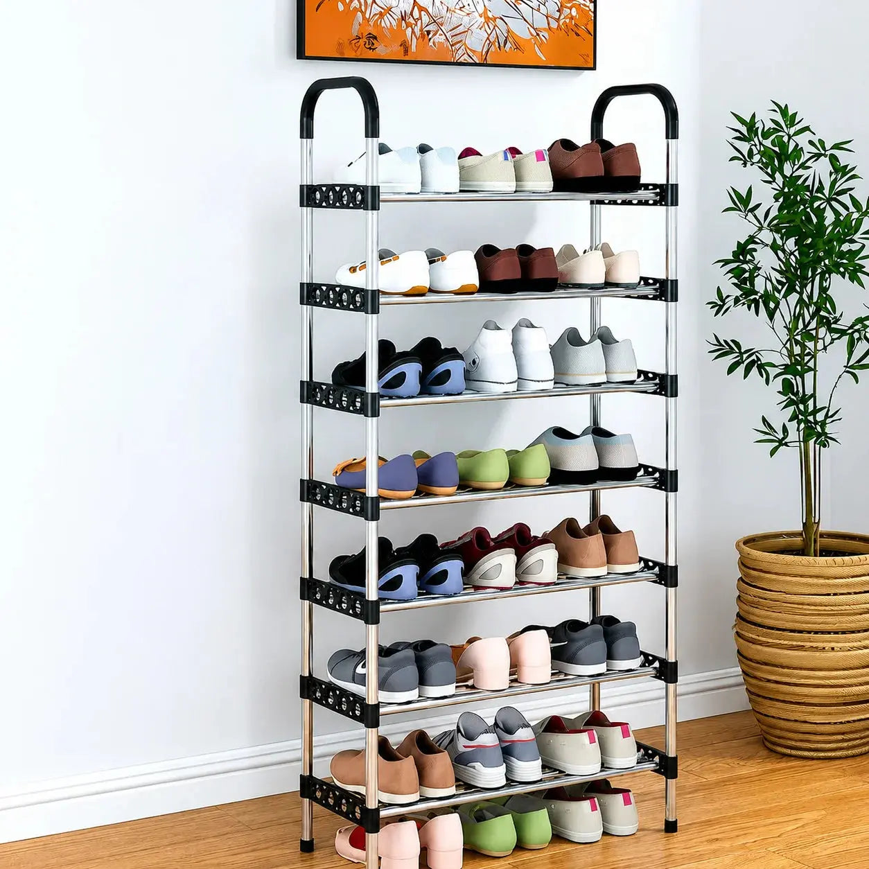 7-Tier Metal Shoe Rack – Freestanding Shoe Storage Organizer for Entryway & Living Room Scrollcart Qatar 