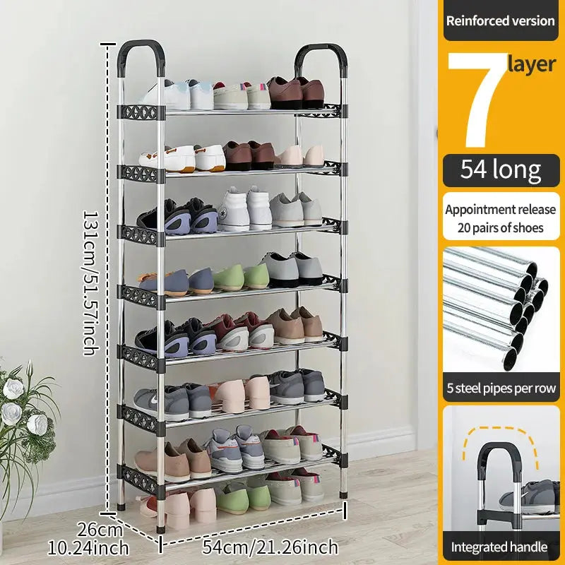 7-Tier Metal Shoe Rack – Freestanding Shoe Storage Organizer for Entryway & Living Room Scrollcart Qatar 